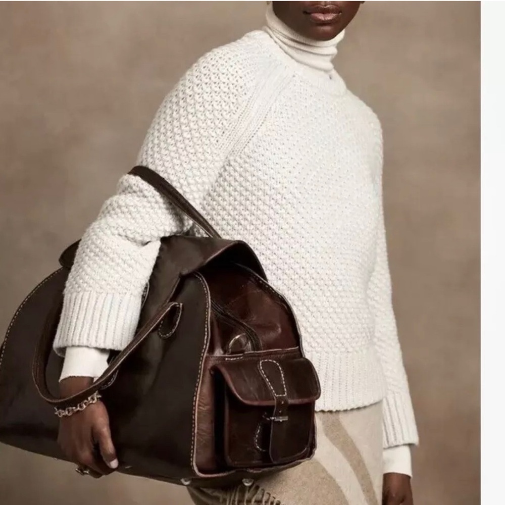 Banana Republic 100% Wool Popcorn Stitch Cable Knit Pullover Sweater | XS